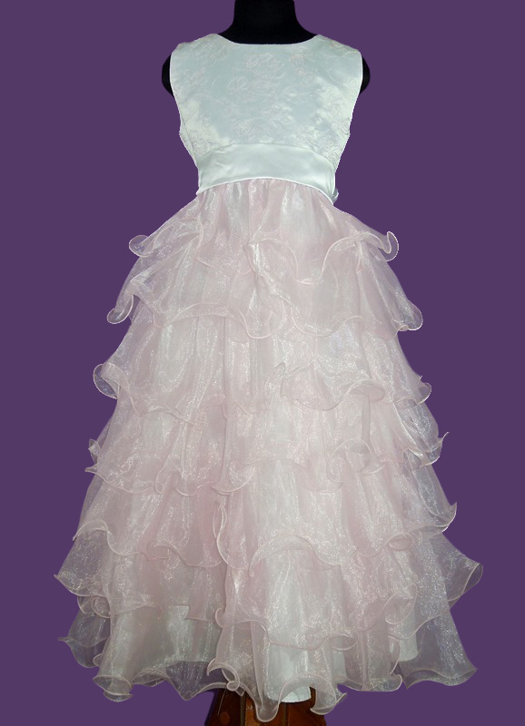  Нарядное платье Оборки (розовое), 