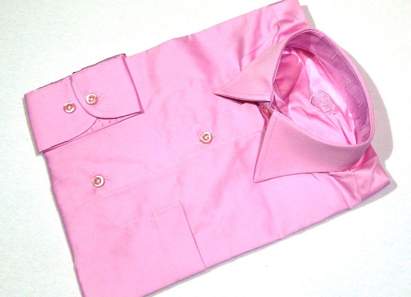  Розовая рубашка для мальчика сатин 10 
