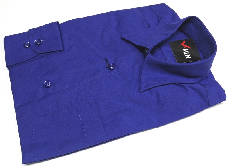  Рубашка тёмно - синяя для мальчика 6 - 3, производство Турция 