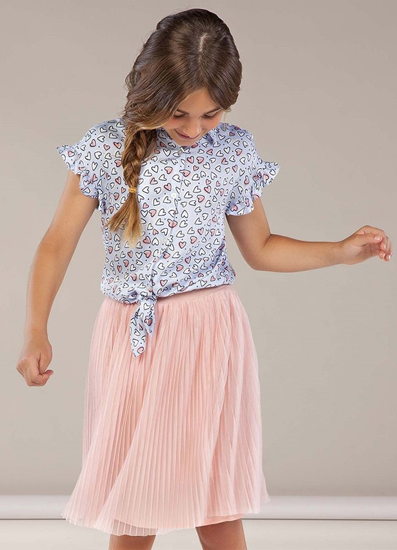  Бежевая удлинённая юбка для девочки подростка 6951 - 79, Майорал, Испания 