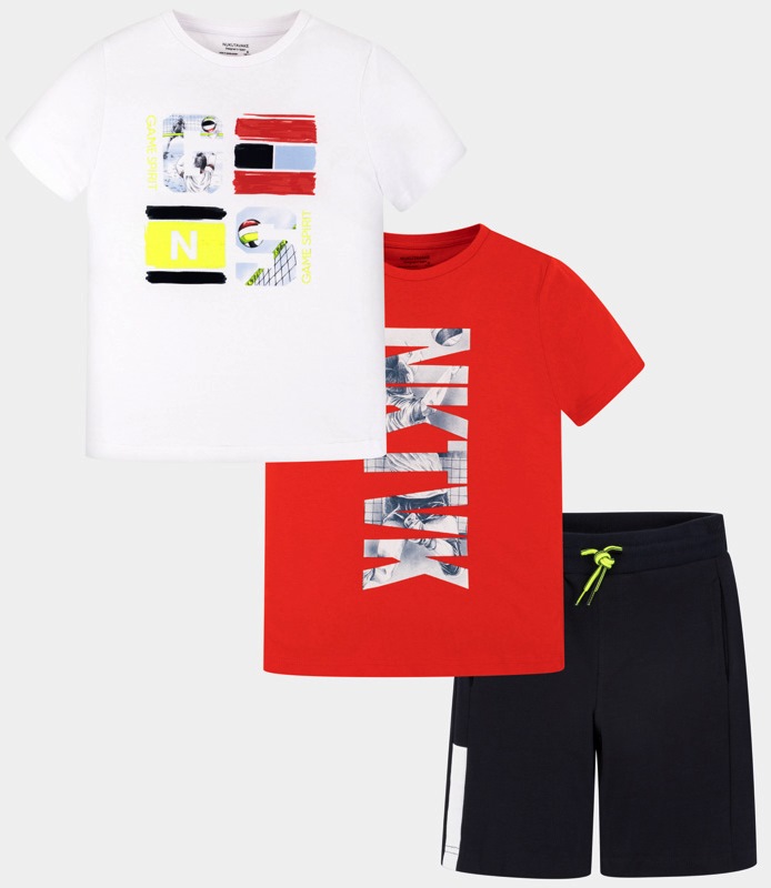  Комплект - две футболки и шорты мальчика подростка 6614 - 53, Майорал, Испания 