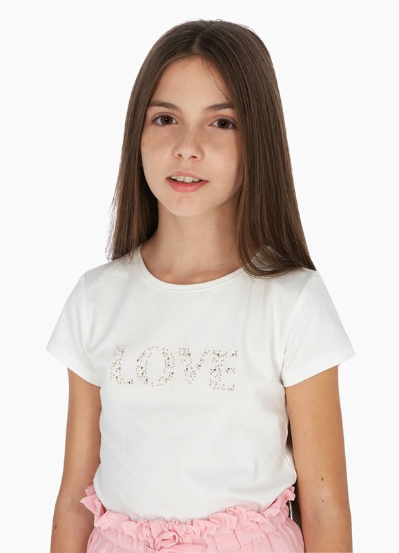  Белая футболка короткий рукав для девочки - подростка 854 - 86, Майорал, Испания 