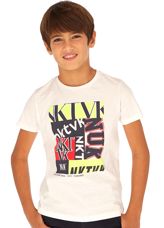  Белая футболка для мальчика - подростка 840 - 10, Майорал, Испания 