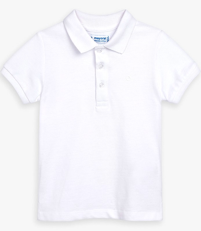  Белая футболка - поло для мальчика 150 - 91, Майорал, Испания 