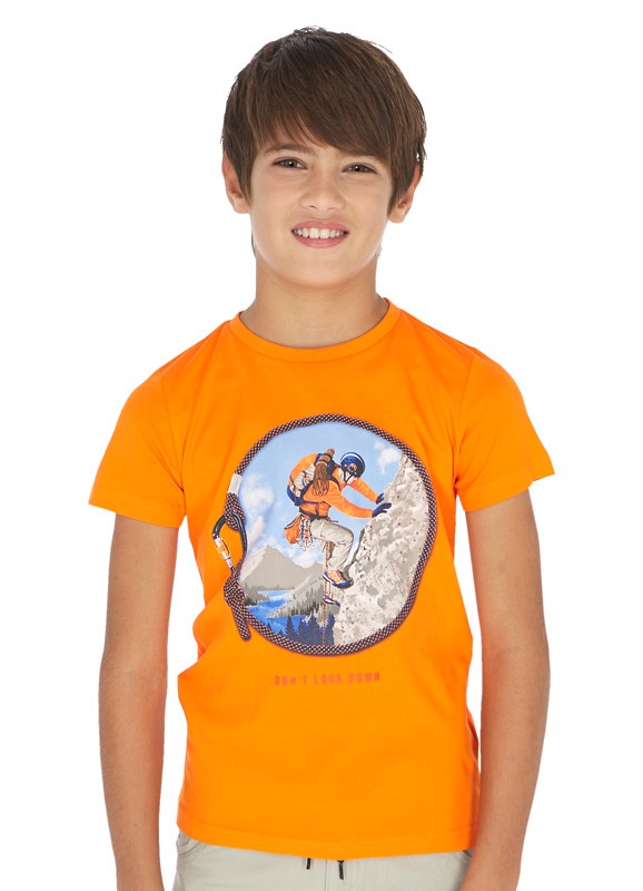  Оранжевая футболка для мальчика - подростка 6065 - 10, Майорал, Испания 