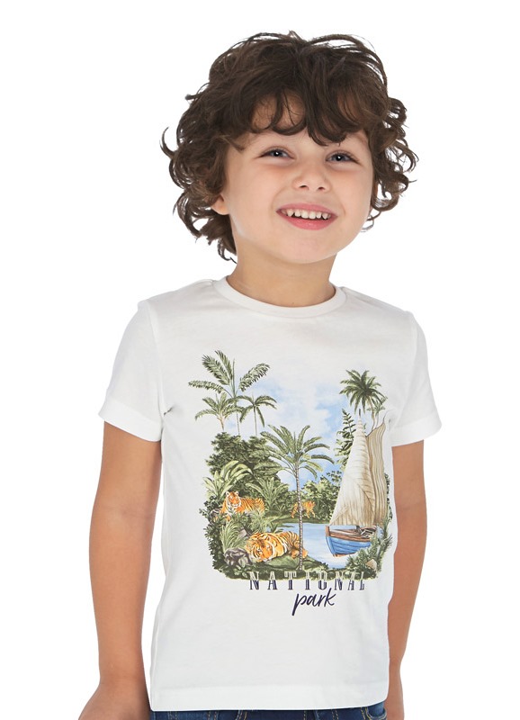  Белая футболка для мальчика 3050 - 94, Майорал, Испания 
