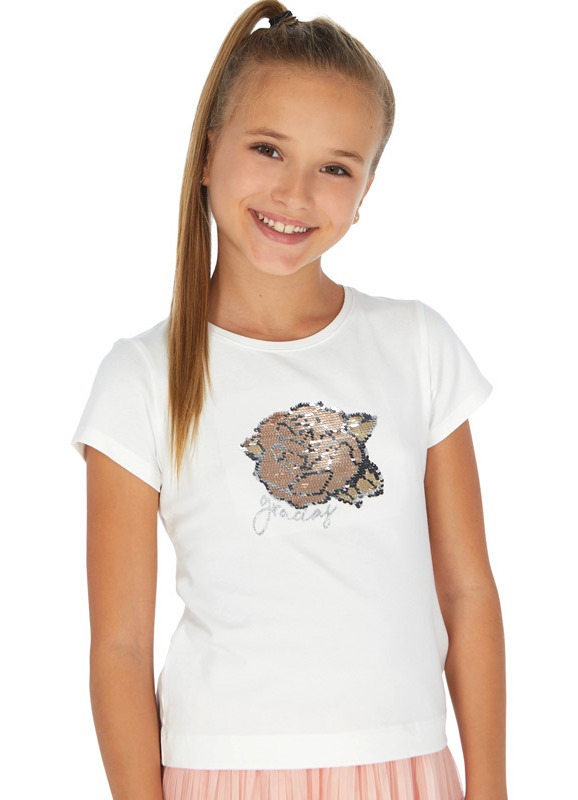  Белая футболка для девочки - подростка 6022 - 44, Майорал, Испания 