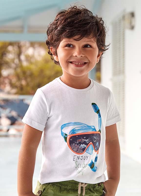  Белая футболка для мальчика 3070 - 66, Майорал, Испания 