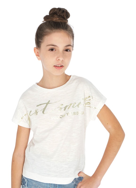  Белая футболка для девочки - подростка 6010 - 3, Майорал, Испания 