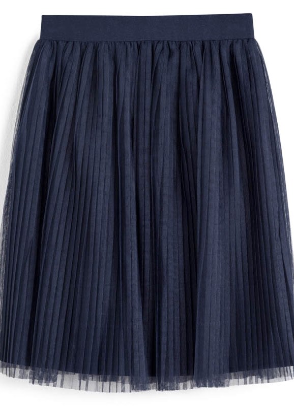  Синяя удлинённая юбка для девочки подростка гофрированная  6951 - 80, Майорал, Испания 