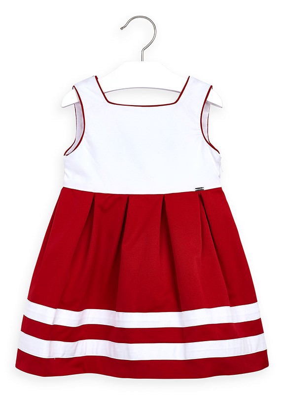 Нарядное платье для девочки, белый верх, красный низ 3924 - 11, Майорал, Испания 
